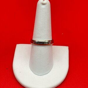 18k Gold Plated; Two Tone; "Forever Love" Ring; Size 8.25
